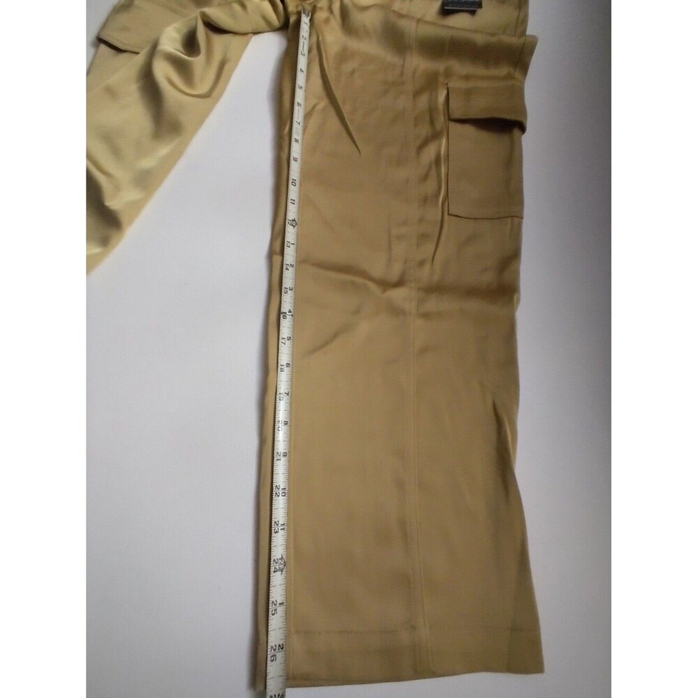 Sofia by sofia vergara Women's Silk Cargo Wide-Leg Pants in Tan New Size 12 - Picture 6 of 8
